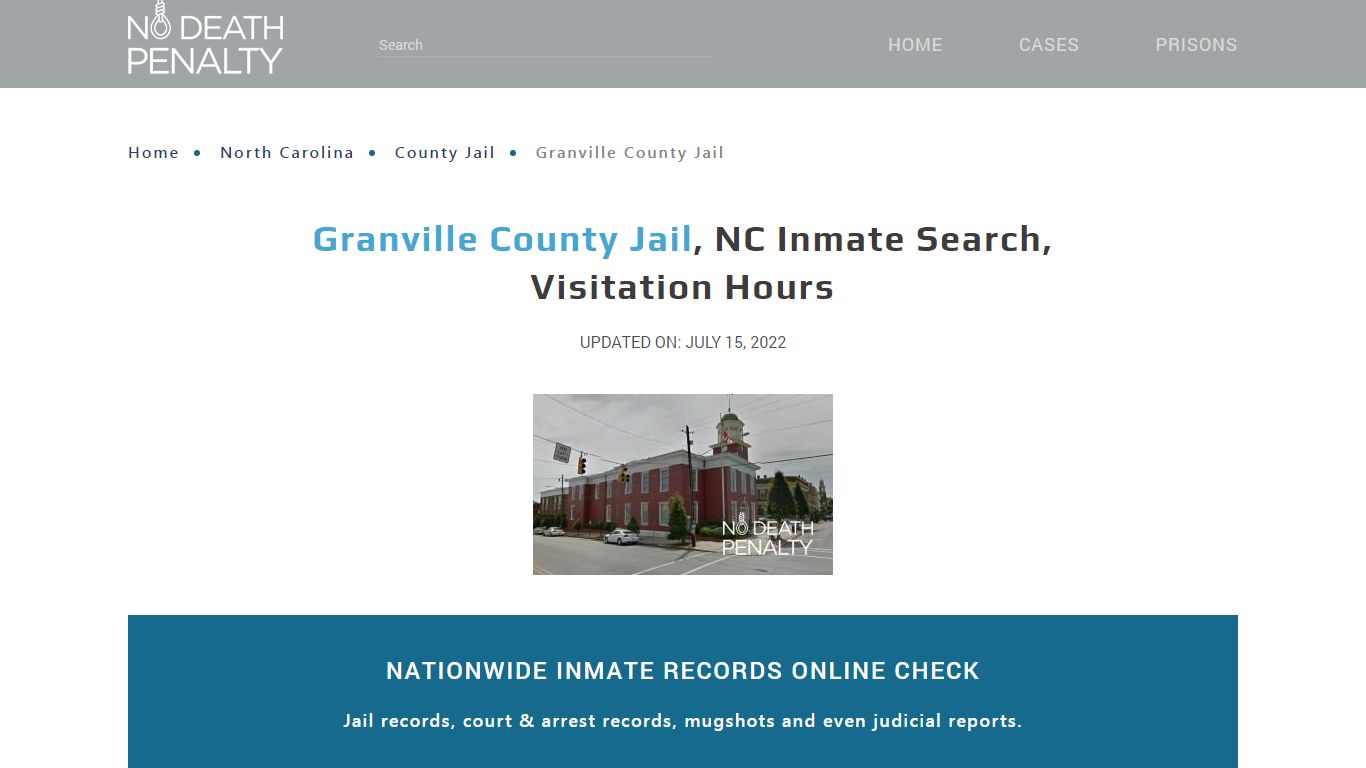 Granville County Jail, NC Inmate Search, Visitation Hours